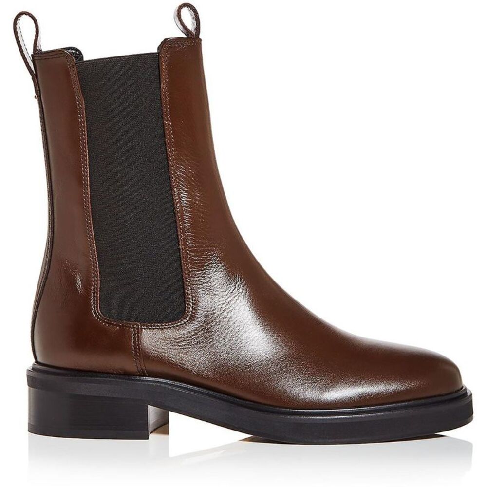 Aeyde Womens Jack Brown Leather Pull On Casual Ankle Boots Shoes NWT - Picture 2 of 3